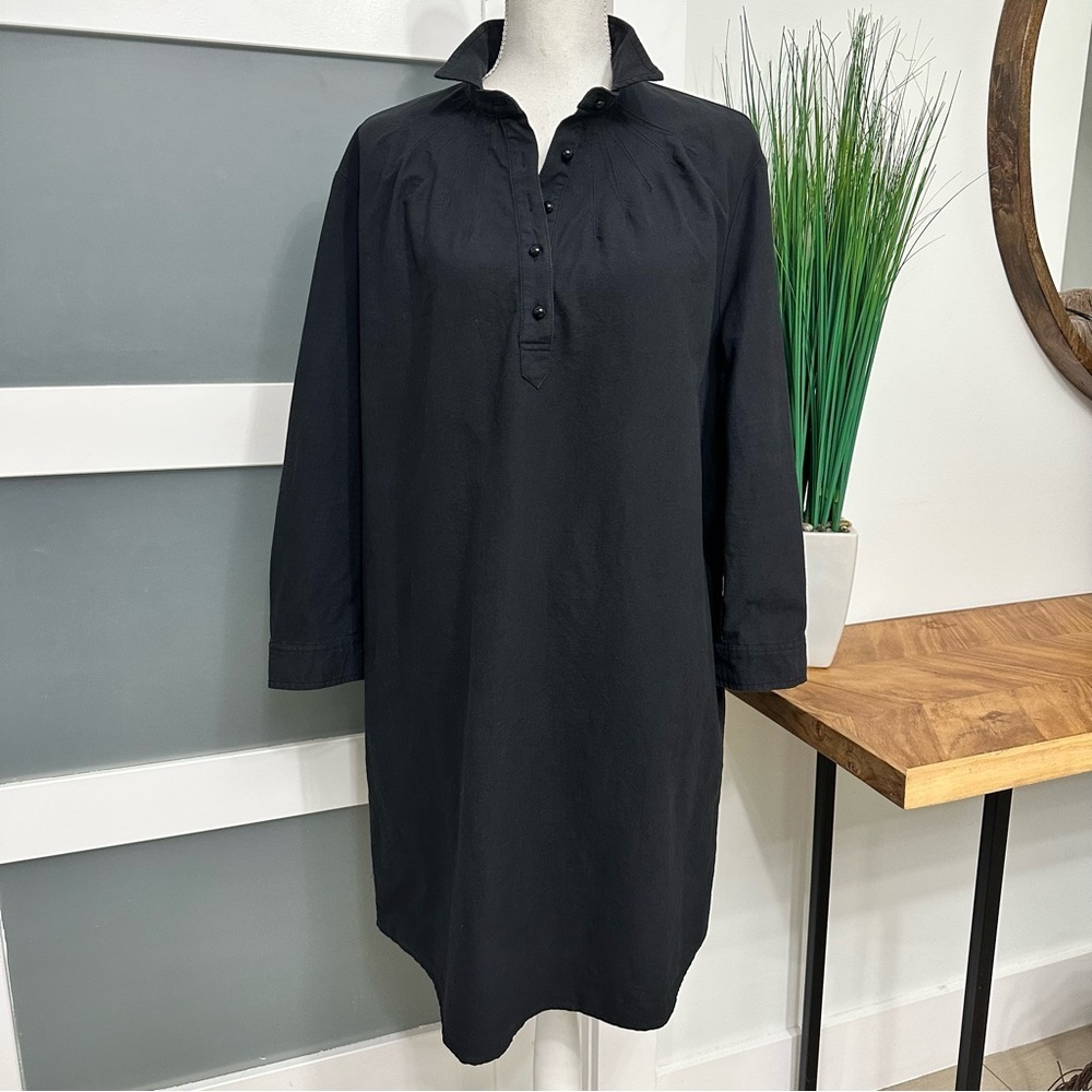 Pomander Place Black Poly Dress SZ XLarge Relaxed Fit Side Pockets Casual GUC